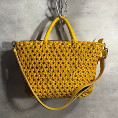 ✨IBIZA フラワーメッシュ✨2WAYトート✨黄色✨219