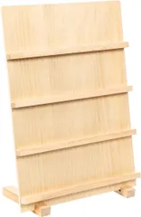 CHASO 木製 アクセサリースタンド ディスプレイスタンド 展示台 陳列棚 ディスプレイ棚 ラック 収納 コレクション ジュエリー 4段(4段 ナチュラル,  ‎約30cmx約40cm)