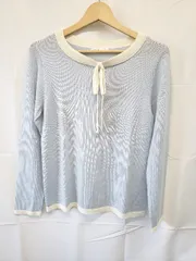 ◇ ⊆ NEWYORKER ニューヨーカー ウール 長袖 ニット セーター サイズL ライトブルー系 レディース E  【1508060004116】