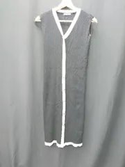 ◇ ⊂ JULIA BOUTIQUE リブニット ロング丈 ワンピース サイズ2 ブラック　ホワイト レディース E  【1411210013497】