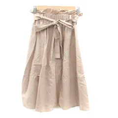 ジルスチュアート JILL STUART フレアスカート ミモレ丈 リボンベルト付き 0 茶色 ブラウン /HO25