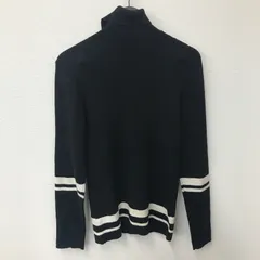 M10141 LOVELESS ラブレス リブ編み タートルネック ニットセーター ブラック/ホワイト ボーダー柄 Ｍサイズ レディース カシミヤ/綿 長袖