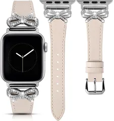 【迅速発送】コンパチブル Apple Watch バンド 本革製 レディース レザーベルト 交換ベルト リボン柄 キラキラ アップルウォッチ バンド 49/46/45/44/42mm かわいい 女性 iWatch Ultra 2/S10/9/8/7/6/5/4
