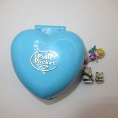 Rare! 90's 1993 Polly Pocket Pretty Panda Blue Heart Miniature Play Toy Figure Doll Plush Toy
