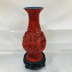 中国美術　堆朱七宝花瓶　高さ25.5㎝、765g　東Y5-0512③トヒエ 中国美術 堆朱七宝花瓶 高さ25.5㎝、765g 東Y5-0512③トヒエ