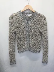 ◇ Θ ZARA ザラ メランジ 長袖 ニット カーディガン サイズS ブラック系 マルチ レディース E  【1508060006196】