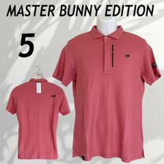 MASTER BUNNY EDITION  マスターバニーエディション メンズ ゴルフウェア 5 半袖ポロシャツ 刺繍ロゴ  758-1260901 サーモンピンク系 (F049)★