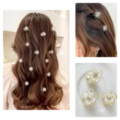 ミニ フラワー 4個～ ヘアクリップ バンスクリップ