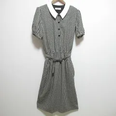 #snc インゲボルグ INGEBORG ワンピース 黒 白 ギンガムチェック ロング 半袖 レディース [768656]