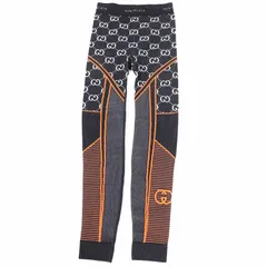 未使用品◎GUCCI グッチ 22AW 689203 GGジャガード レギンスパンツ ブラック ホワイト ネオンオレンジ S イタリア製 正規品 レディースのサムネイル