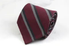 ミラショーン ブランド ネクタイ ストライプ柄 メンズ ワインレッド mila schon 【中古】