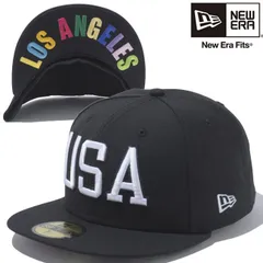 ニューエラ 5950キャップ ユーエスエーロゴ アンダーバイザー ロサンゼルス ブラック スノーホワイト New Era 59Fifty Cap USA Logo Under Visor Los Angels Black Snow White