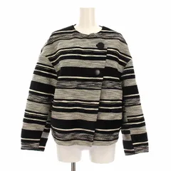 アドーア ADORE ノーカラージャケット ボーダー アウター 36 黒 白 531-7250019 /YMのサムネイル