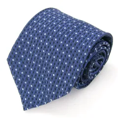 ランセル ブランド ネクタイ シルク 小紋柄 総柄 ライン PO メンズ ネイビー LANCEL 【中古】