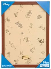 【在庫限り！】パネル ディズニー専用 世界最小1000ピース用 パズルフレーム ブラウン 木製 (29.7x42cm) DISNEYエンブレムプレート 【日本製】 掛け紐 テンヨー(Tenyo) 付属