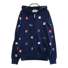 サイズ：M LE COQ GOLF ルコックゴルフ  ニット ジップパーカー 総柄 ネイビー系 [240101536692] ゴルフウェア レディース ストスト