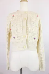 ZARA｜フラワー刺繍透かし編みカーディガン