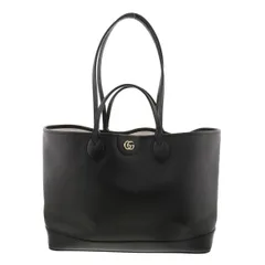 【中古】 GUCCI （グッチ） ｵﾌﾃﾞｨｱ ﾐﾃﾞｨｱﾑ ﾄｰﾄﾊﾞｯｸﾞ バッグ トートバッグ ﾌﾞﾗｯｸ Black leather ﾚｻﾞｰ 739730 used:A