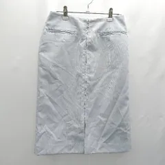 ◇ ΘΦ NATURAL BEAUTY BASIC 背面ジップ ひざ丈 タイト スカート サイズM ブルー系 レディース E  【1502030007718】