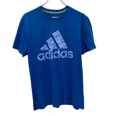 adidas 半袖 プリントTシャツ L ブルー アディダス プルオーバー ビッグロゴ スポーティー 古着卸 アメリカ仕入 a705-5834