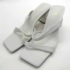 ザラ サンダル ストラップ スクエアトゥ チャンキーヒール 靴 白 レディース 37サイズ ホワイト系 ZARA 【中古】