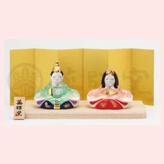 九谷長峰 九谷焼 雛人形 青盛 お雛様【新品】雛飾り ひな祭り 置物