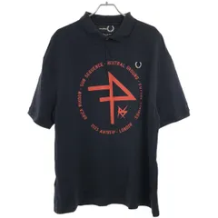 RAF SIMONS × FRED PERRY ラフシモンズ × フレッドペリー プリントオーバーサイズポロシャツ SM4203 ネイビー Lのサムネイル