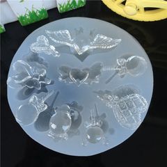 シリコンモールド　リボン　羽　キャンディ　ハート　レジン　粘土　装飾　デコパーツ