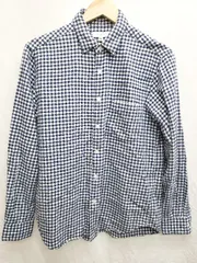 ◇ BEAUTY&YOUTH UNITED ARROWS ギンガムチェック 長袖 シャツ ブラウス サイズM ネイビー ホワイト レディース メンズ P  【1406240039326】