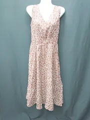 ◇ ⊂ N. Natural Beauty Basic 総柄 ロング丈 ワンピース サイズM ブラウン ホワイト レディース E  【1412090007439】