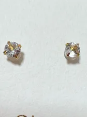 18金　刻印有り　アクアマリン　ピアス　日本製　K18ポスト　天然石　つけっぱなし