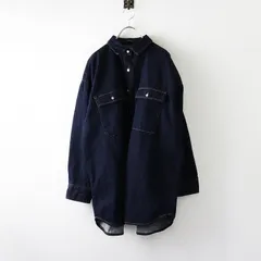 ジーナシス JEANASiS アソートデニムBIGシャツジャケット F/インディゴブルー 羽織り アウター 前開き 藍染【2400014383195】