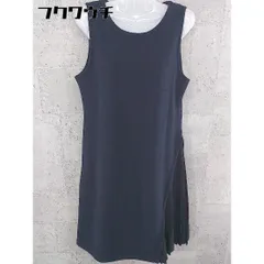 ◇ OTTO オットー プリーツ 切替 ノースリーブ 膝下丈 ワンピース サイズM ネイビー レディース 【中古】 【1002801927721】