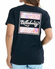 2025春夏 新品【BILLABONG/ビラボン】SQUARE LOGO BOY FIT TEE Tシャツ 【BOY FIT】 BLK レディース BF01C201