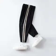 ☆ ブラック ☆ 160cm ☆ パンツ 長ズボン キッズ lypa221 キッズ スウェットパンツ 裏起毛パンツ ズボン ずぼん ラインパンツ サイドライン 長ズボン ロングパンツ あったかパンツ ボトムス ジュニア おしゃれ シンプル 可愛い かわいい