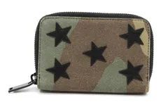 サンローラン 6連キーケース ラウンドファスナー 迷彩 黒 ブラック スター 星 シルバー金具