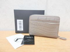 【未使用品】Alumuco アムルコ ミニ財布 ミニウォレット 小銭入れ クロコダイル 型押し グレー系 箱付き HL-9703-CR