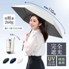 ミニ折り畳み傘 超軽量 晴雨兼用 ネイビー