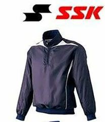 SSK エスエスケイ BWP1411 長袖ハーフZIP 裏メッシュ メンズ 冬用 防寒 防風 保温 野球ウェア トレーニングウェア ネイビー M