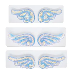 【新着商品】シリコンモールド 3個セット 天使 翼形 羽根 UVレジン エポキシ樹脂 羽 レジン モールド DIY 手作り アクセサリー サムコス キーホルダー ネックレス 装飾 再利用可能 (L)