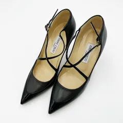JIMMY CHOO ジミーチュウ ヒール ブラック レザー×エナメル パンプス