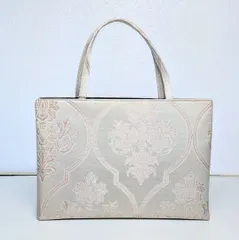 和装バッグ ジャガード織 トートバッグ A4サイズ 尾州織物 黒 No.13