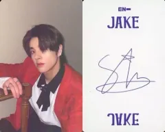 【中古】コレクションカード(男性) [ホロ仕様]：ENHYPEN/ジェイク(JAKE)/裏面印刷サイン入り(文字紫)/ENHYPEN 1st Studio Album『DIMENSION ： DILEMMA』(SCYLLA Ver.)特典ホログラムフォトカード