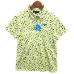 キャロウェイ CALLAWAY クイックドライ ポロシャツ フルーツ柄 半袖 イエロー 黄 M ゴルフ