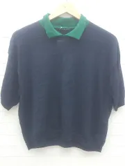 ◇ MACPHEE マカフィー TOMORROWLAND 半袖 ニット セーター S ネイビー系 *  【1002799500845】