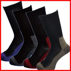 【特売】(SI763) 靴下 メンズ 吸湿シルクで蒸れずに快適！破れにくく安全靴に最適ソックス 強い綿！ムレない裏シルク 厚底2重 軍足 先丸 4足組 25～27cm