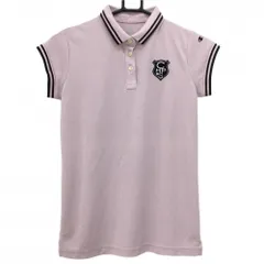【超美品】チャンピオン 半袖ポロシャツ ピンク×黒 襟・袖口ライン レディース M ゴルフウェア Champion