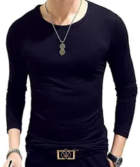 aspersio(アスペルシオ) ストリート シンプル 長袖 インナーシャツ メンズ 長袖カットソー 透けない トップス クルーネック ロンt(黒色クルーネック,  04-2XL)