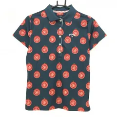 【超美品】キャロウェイ 半袖ポロシャツ ネイビー×レッド トマト柄 レディース L ゴルフウェア Callaway