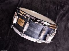 日本製  Negi Drums ネギドラム 14" x5.5 "　2025年 アガチス + レインフォースメント　ダークブルーサテン　GR1455PI-S2DN スネア スネアドラム
